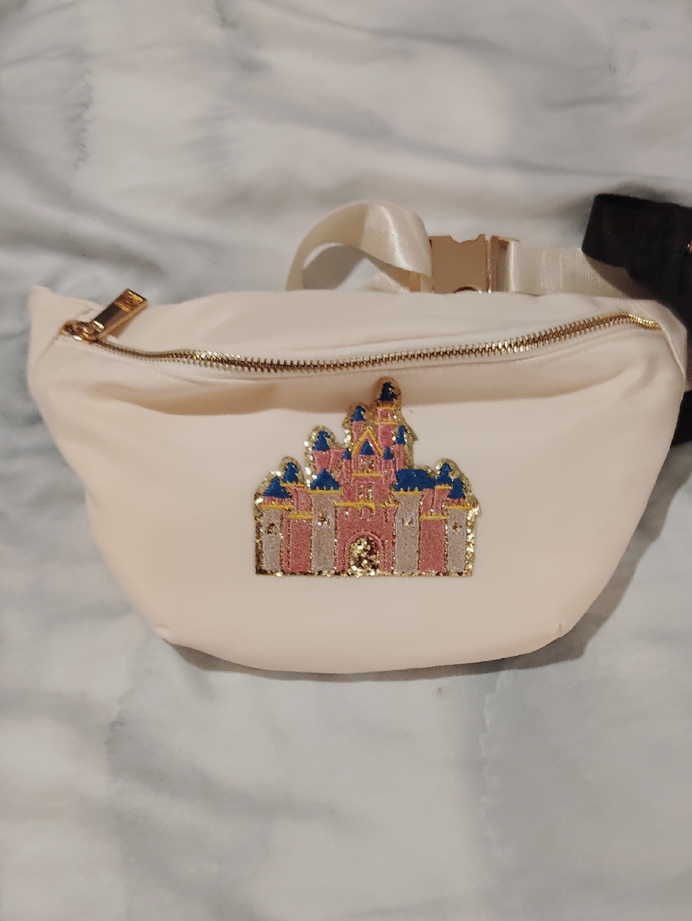 Cream Castle Appliqué Belt Bag